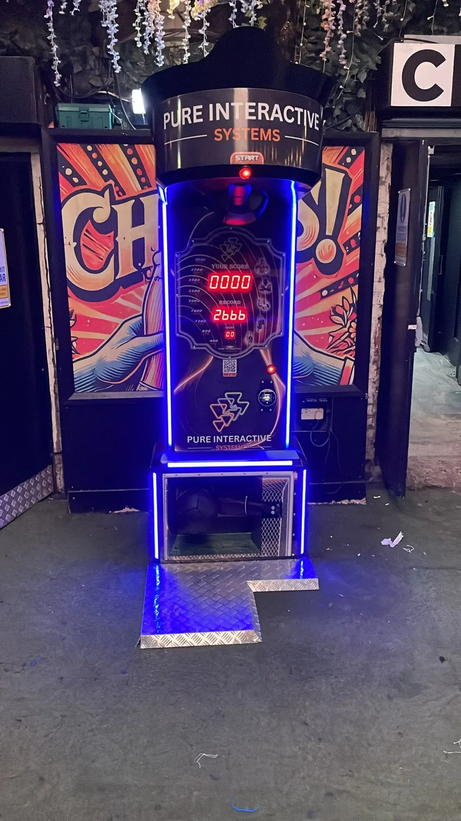 Power Punch boxing machine, full length, with Pure Interactive Systems topper